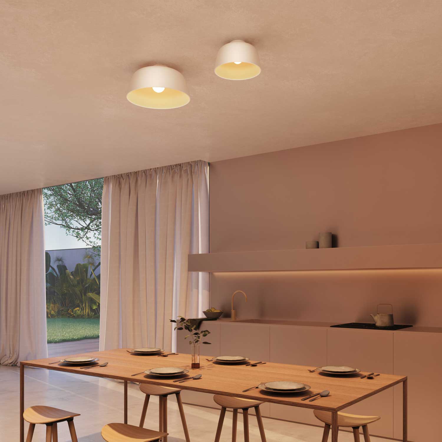 Miso - Plafonnier coupole en métal design pour salon