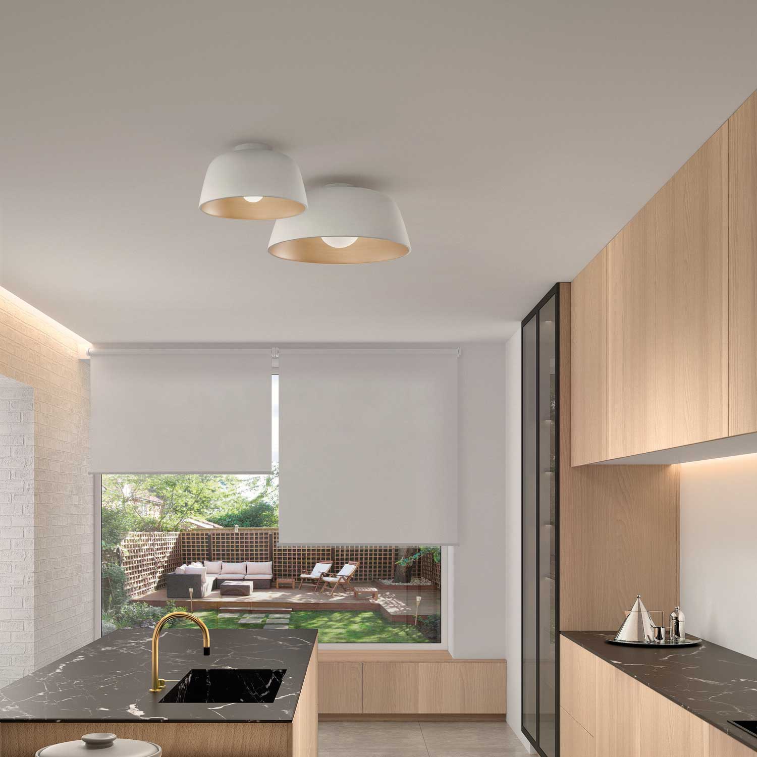 Miso - Plafonnier coupole en métal design pour salon