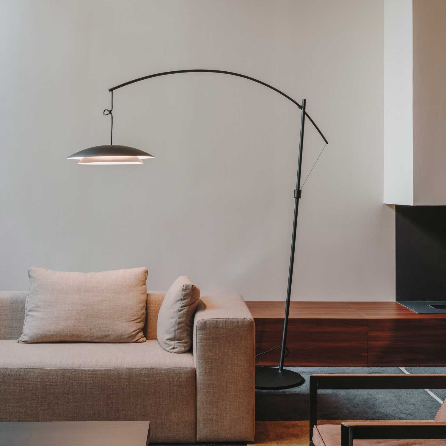 Noway - XXL LED arc floor lamp for modern living room