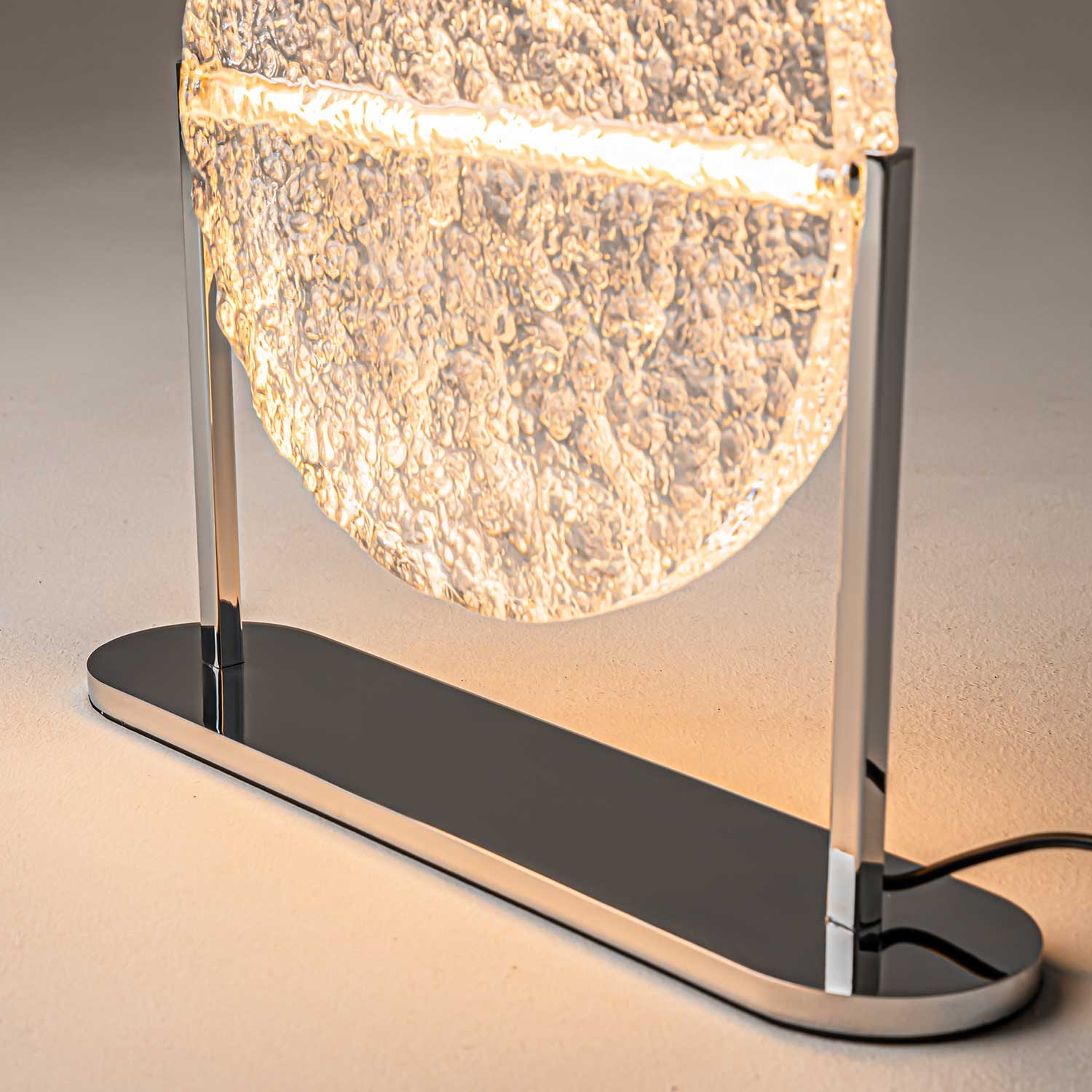 Mangata - Lampe de chevet LED en verre martelé design vintage