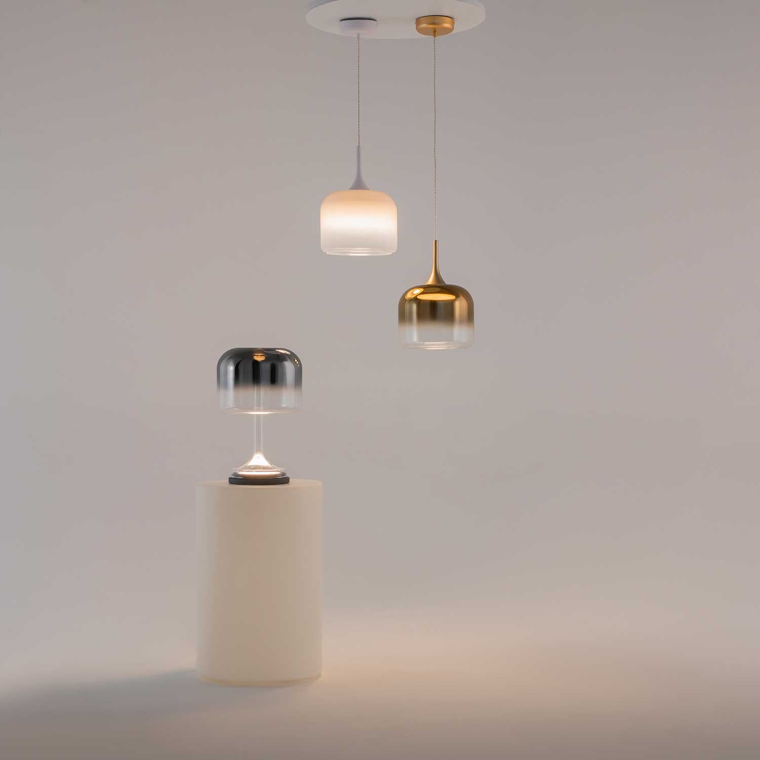 Spirito - Lampe LED à poser en verre design pour salon ou chambre