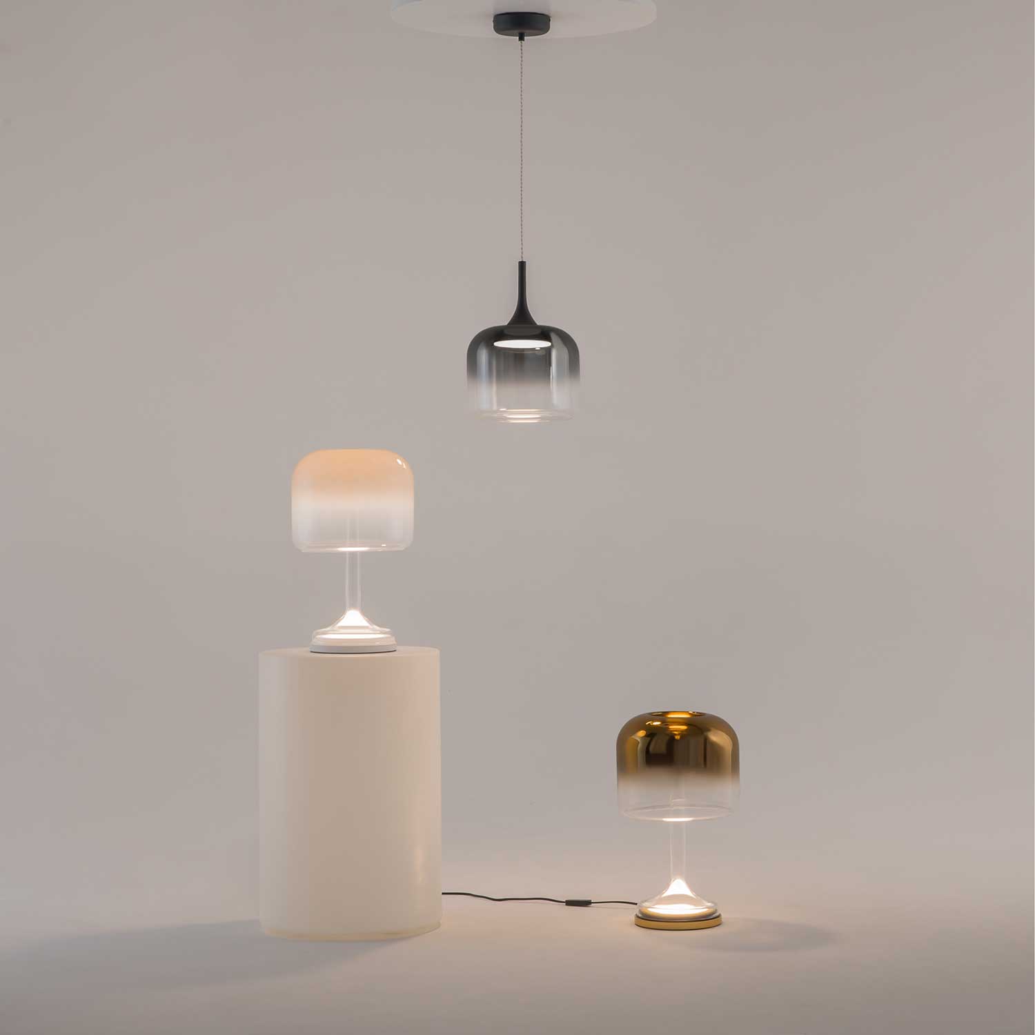 Spirito - Lampe LED à poser en verre design pour salon ou chambre