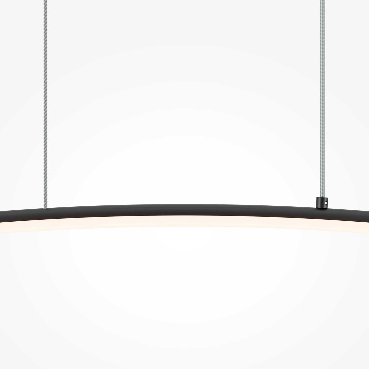 Curve - Suspension led en acier noir pour salle à manger moderne