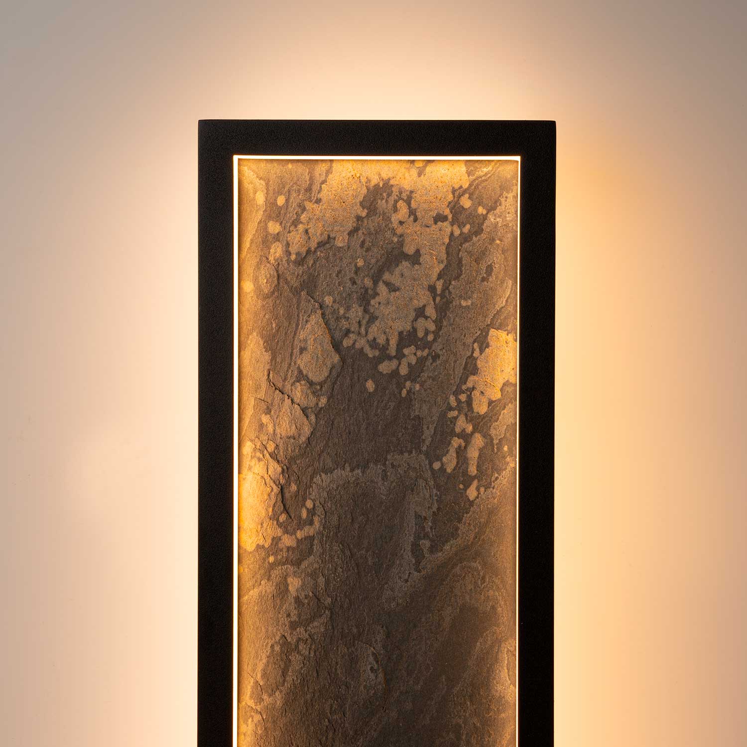 Orign - Applique LED design noir effet pierre pour chambre