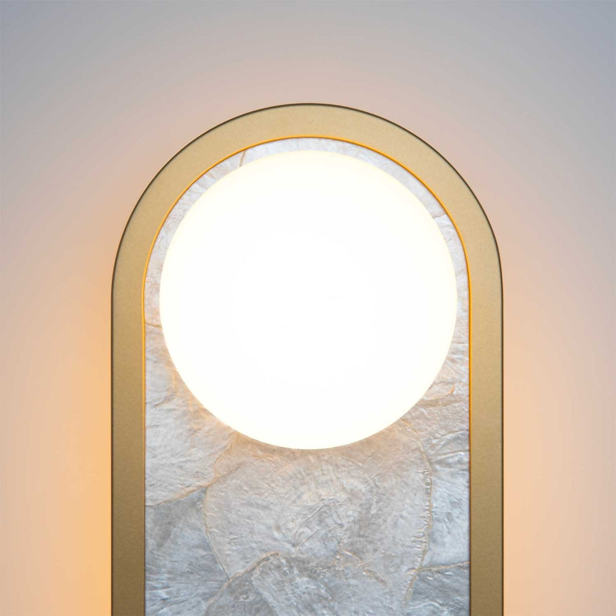 Perlamour - Applique murale LED en nacre, verre et aluminium, style bord de mer