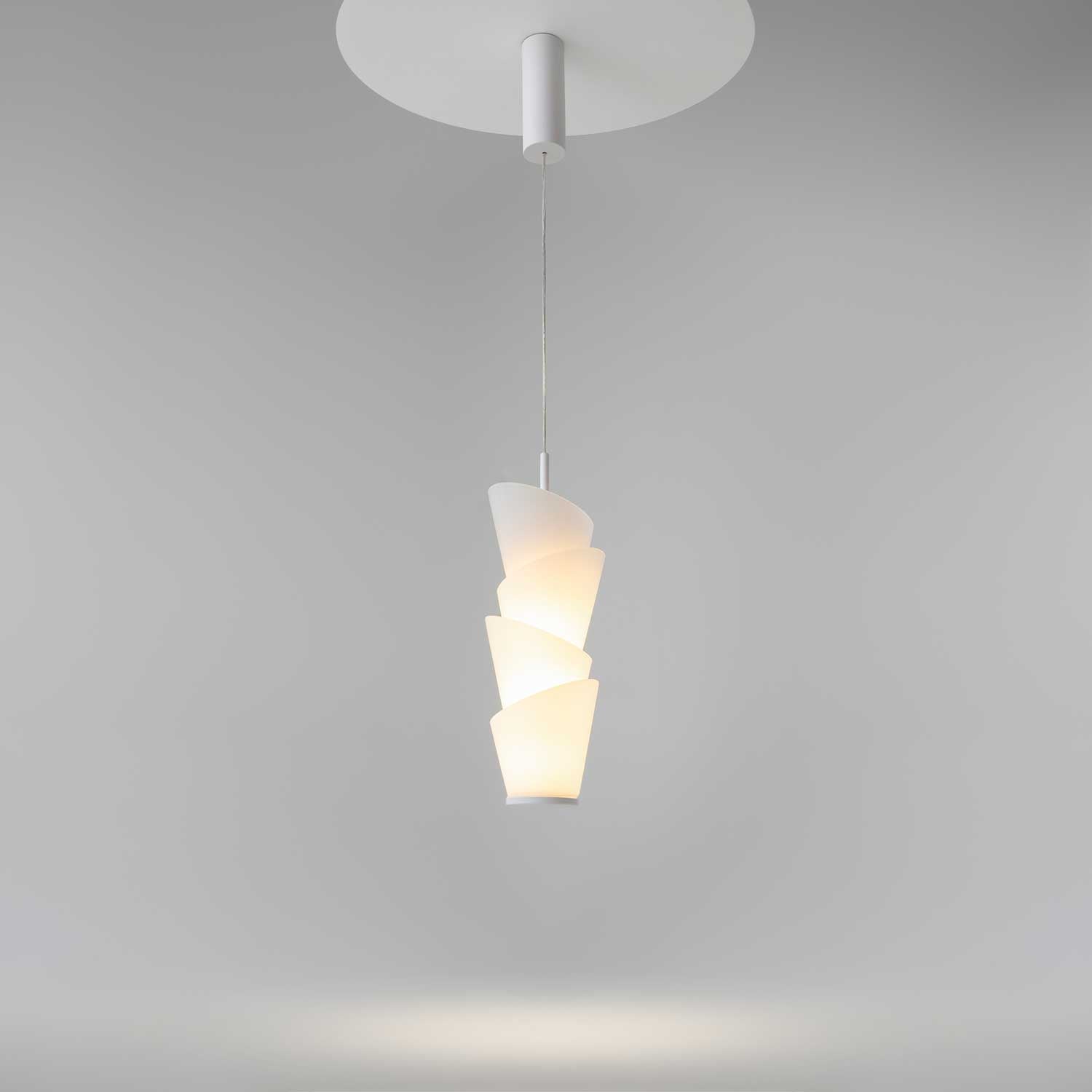 Seoul - Suspension LED en verre blanc design pour cuisine