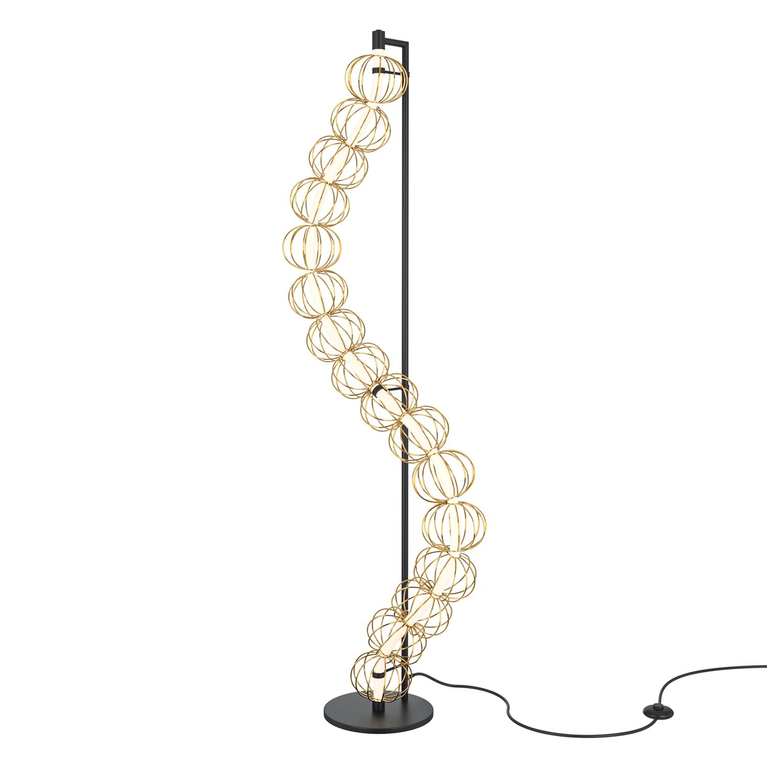 Golden Cage - Designer LED floor lamp for modern living room