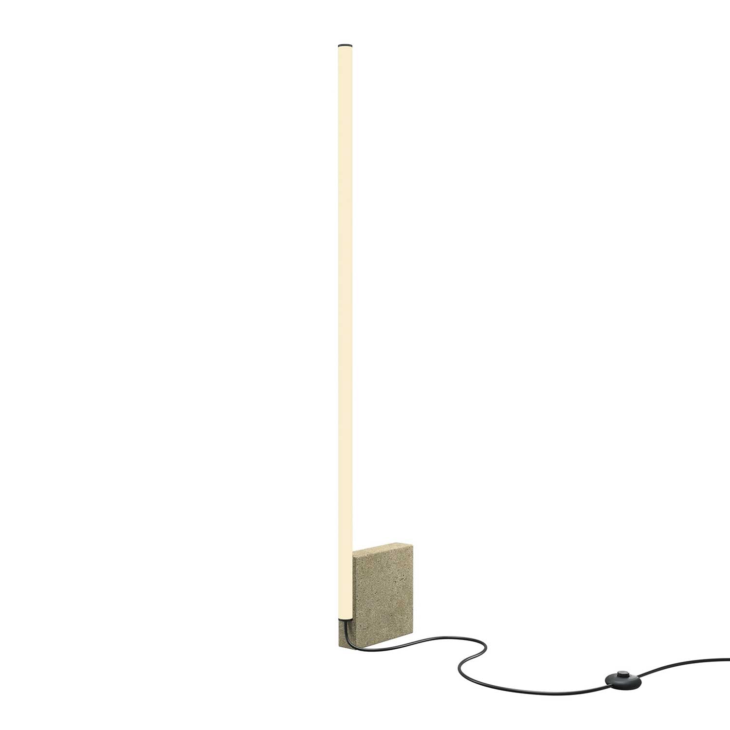 Solid - Lampadaire tube LED design avec pied en béton