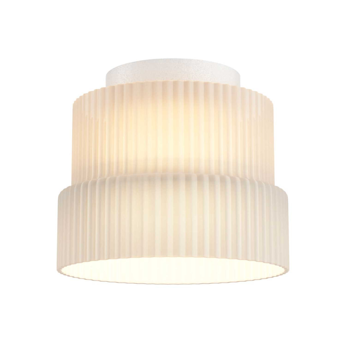 Scala - Plafonnier LED en verre rainuré et métal, style art déco
