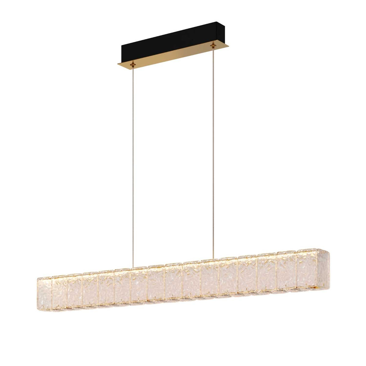 Majesty - Suspension LED linéaire en verre cristal K9 et métal, style art déco