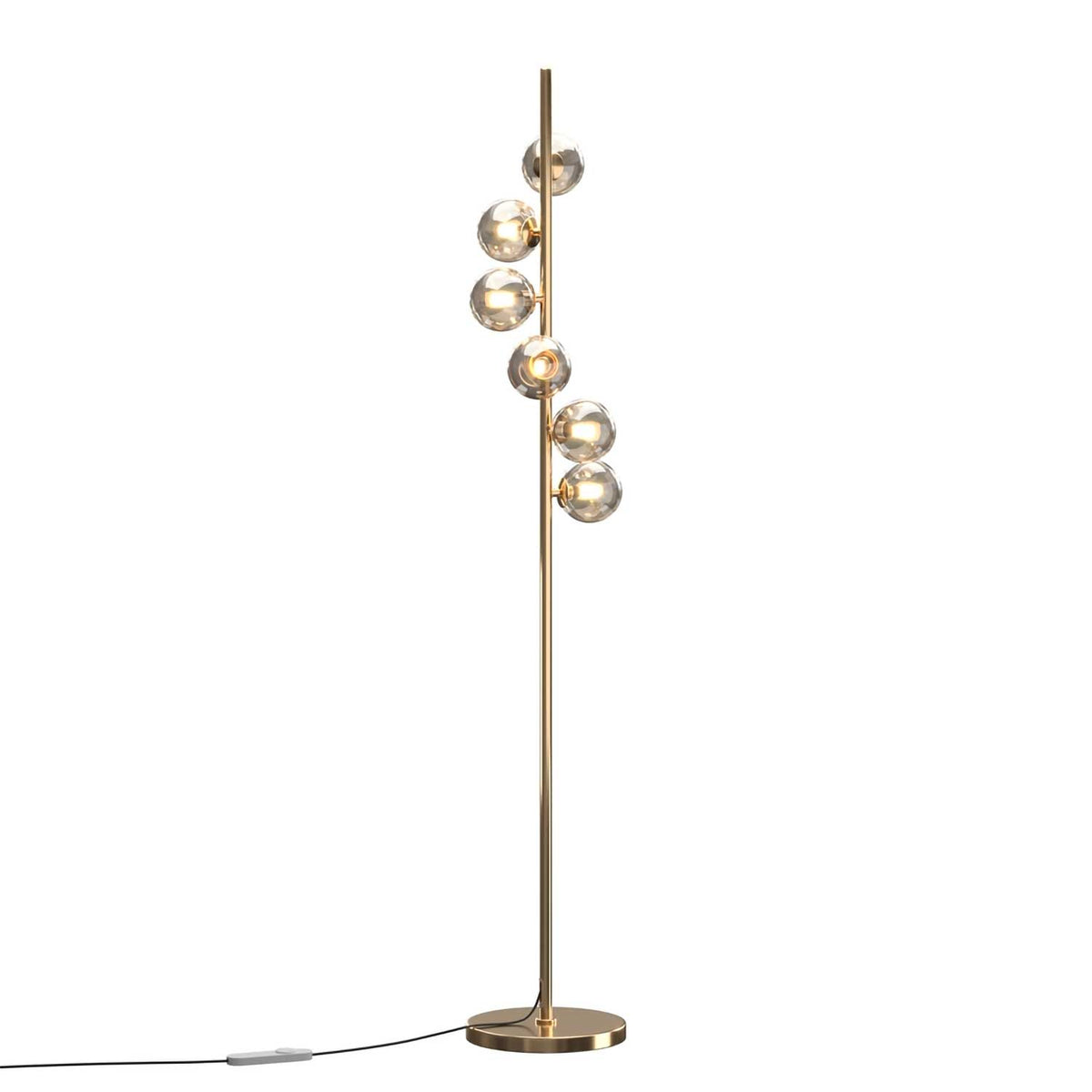 Dallas - Lampadaire en verre soufflé et métal, style contemporain