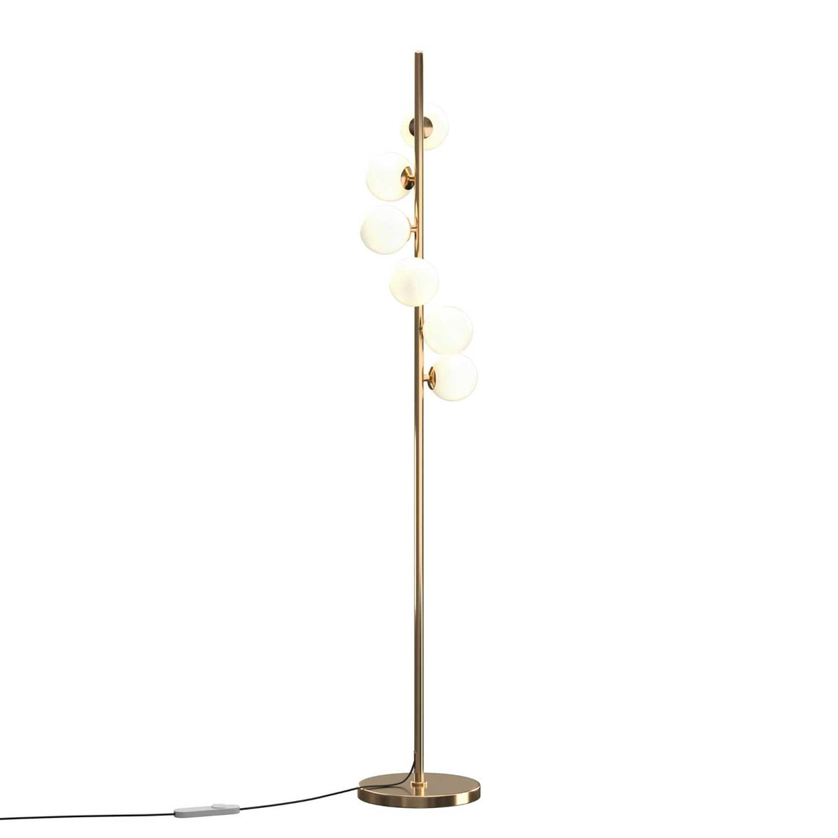 Dallas - Lampadaire en verre soufflé et métal, style contemporain