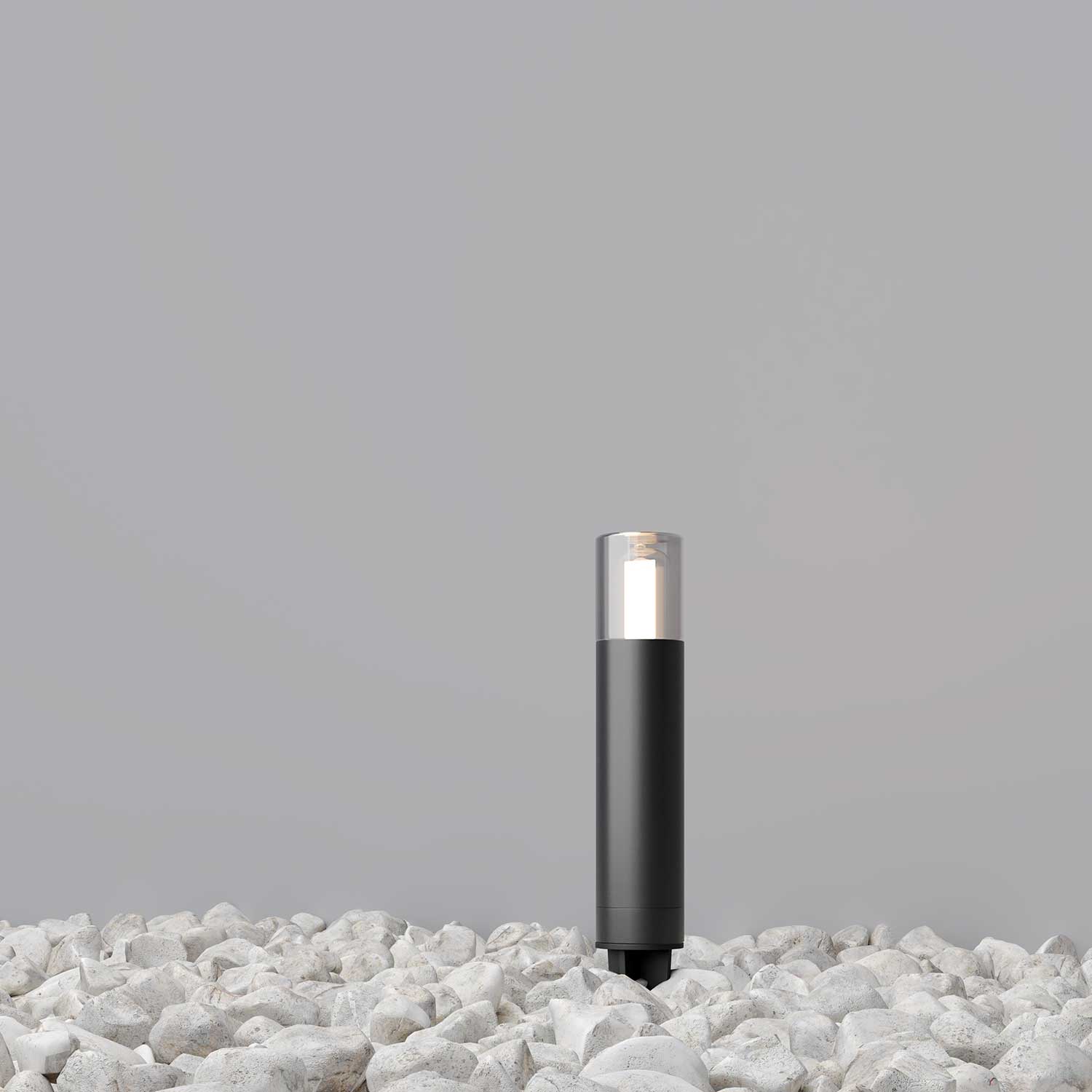 Glide - Potelet extérieur en acier noir pour jardin moderne