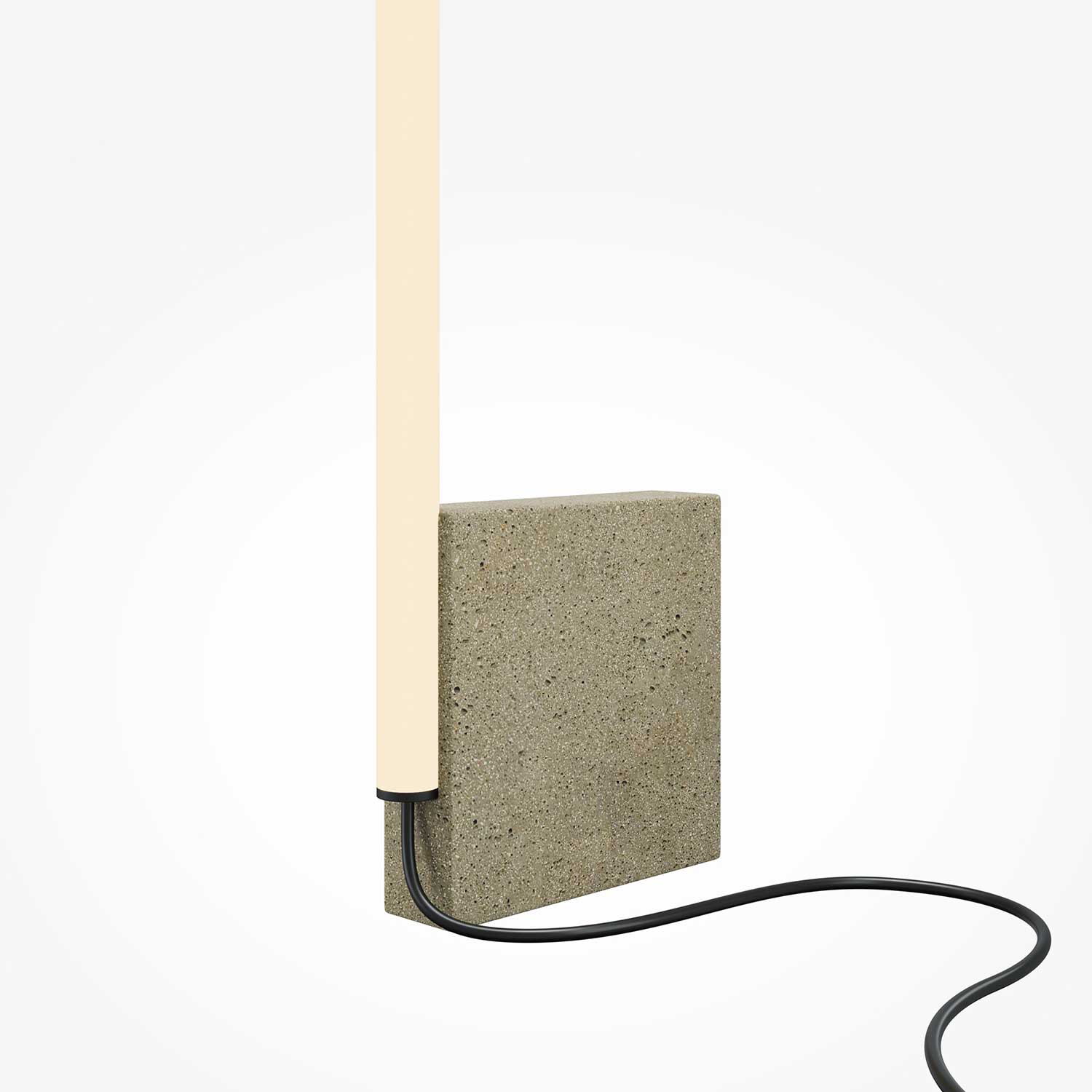 Solid - Lampadaire tube LED design avec pied en béton