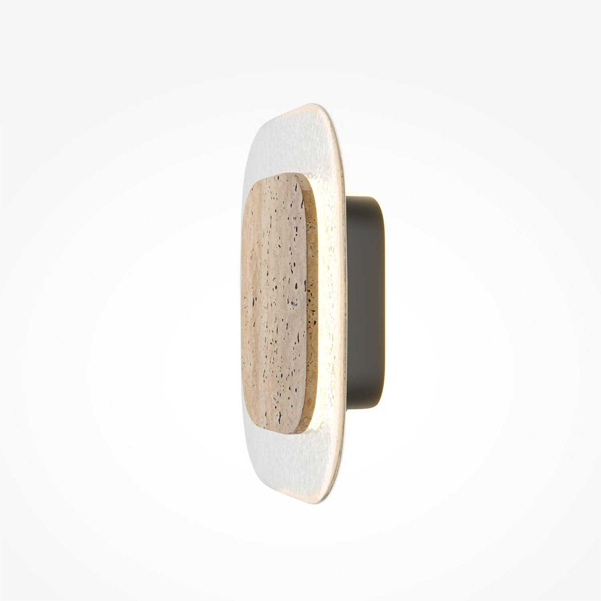 Tavo - Applique murale LED en travertin et verre, style wabi-sabi