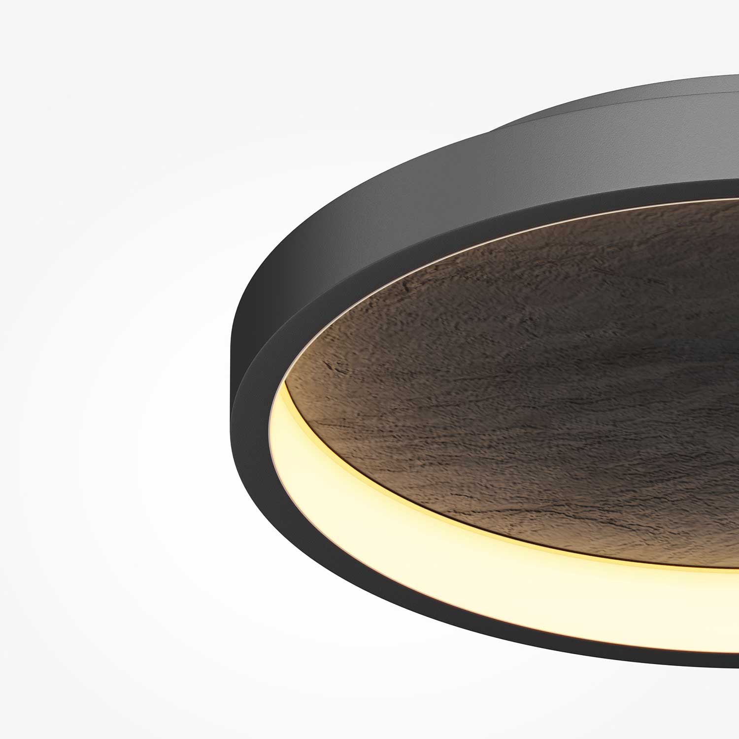 Orign - Plafonnier LED design noir effet pierre pour salon