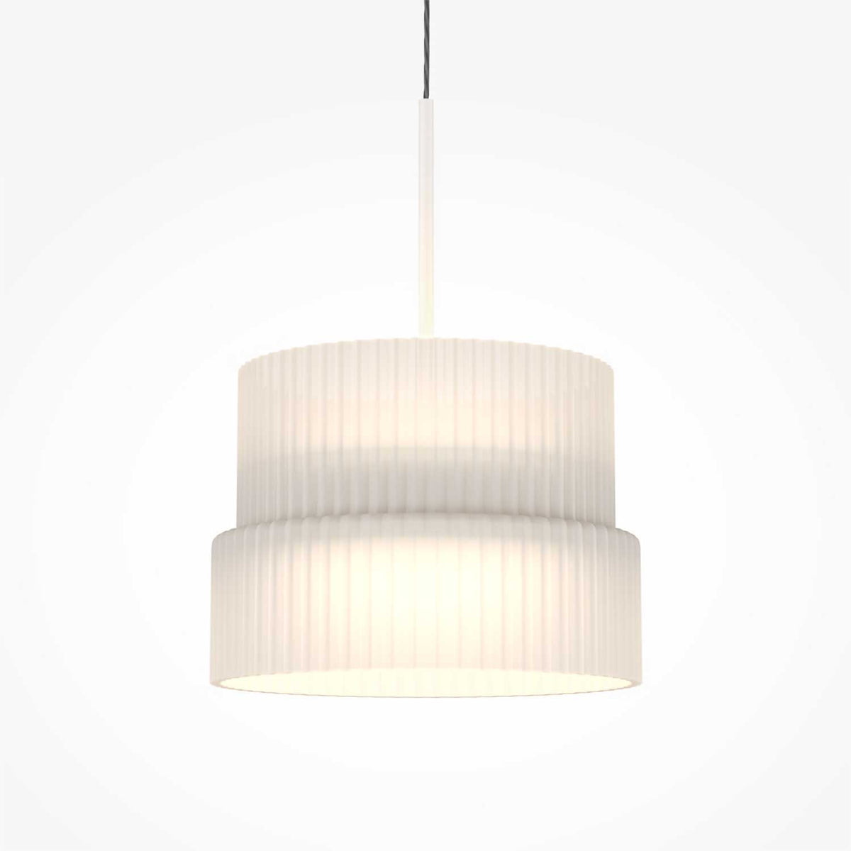 Scala - Suspension LED compacte en verre rainuré et métal, style art déco