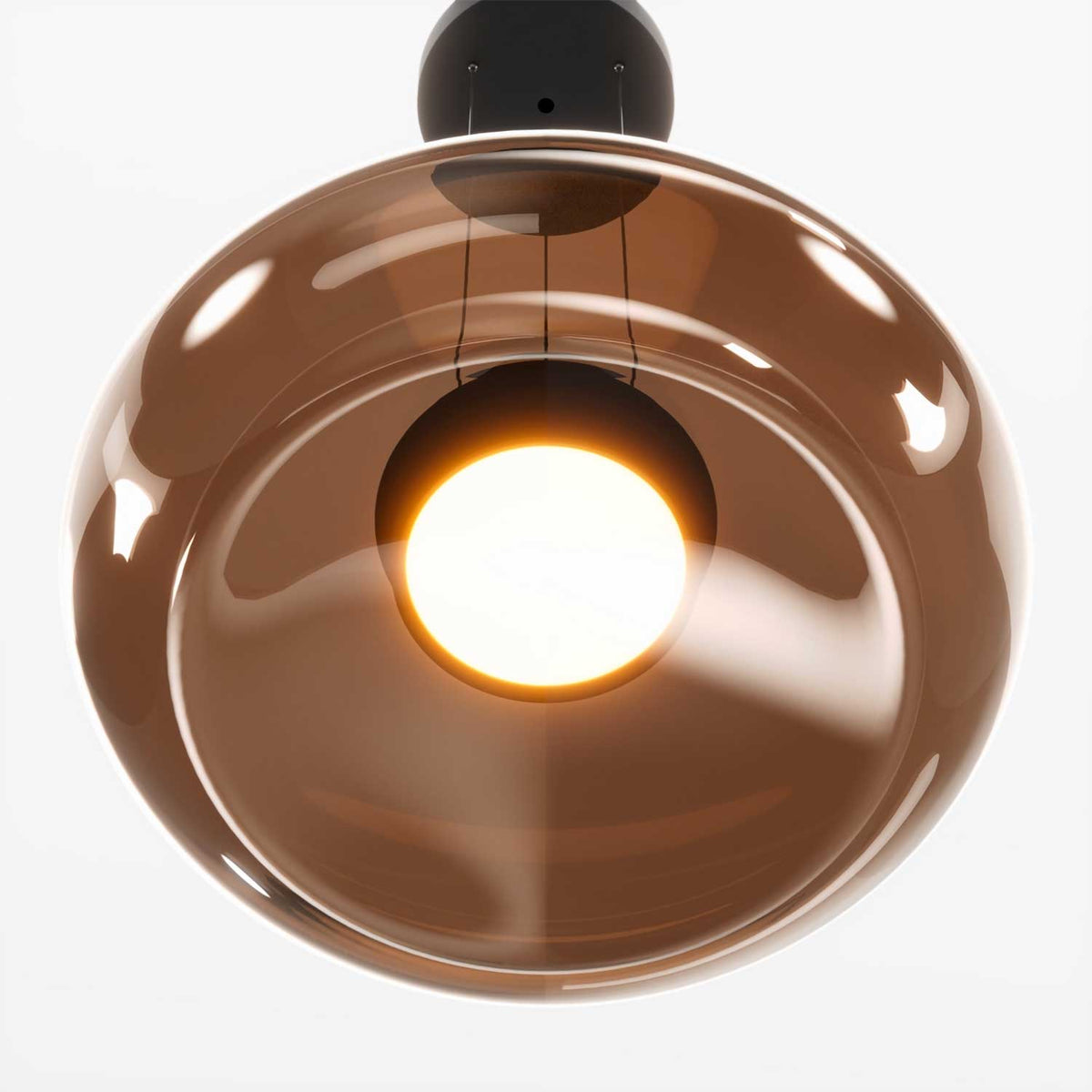 Bassa - Suspension LED en verre teinté et métal, style contemporain