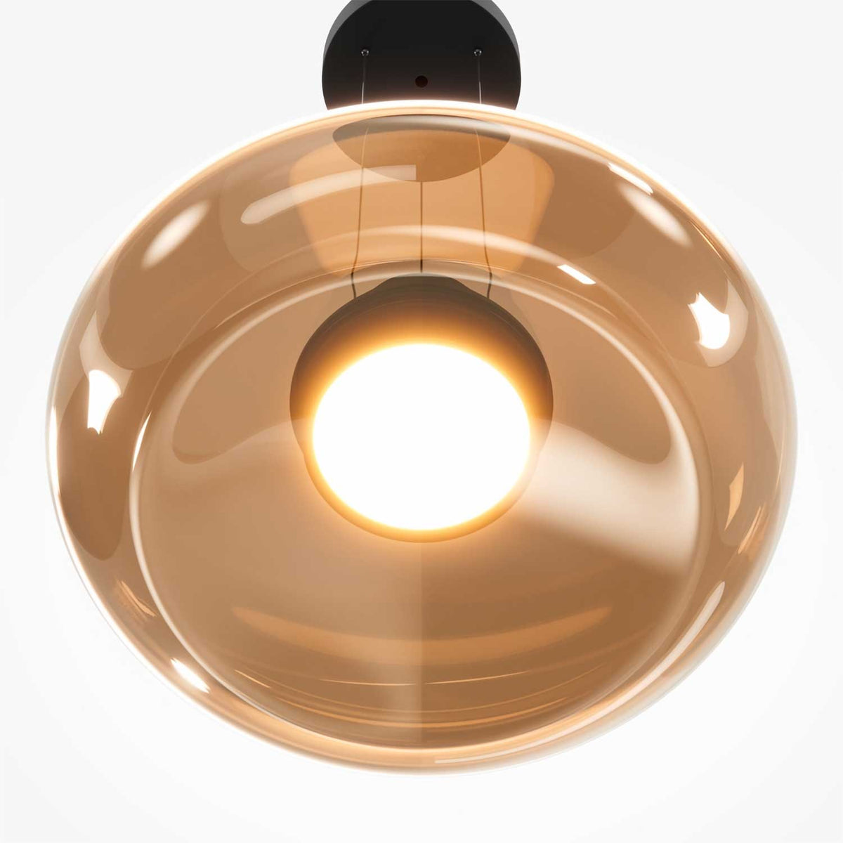Bassa - Suspension LED en verre teinté et métal, style contemporain