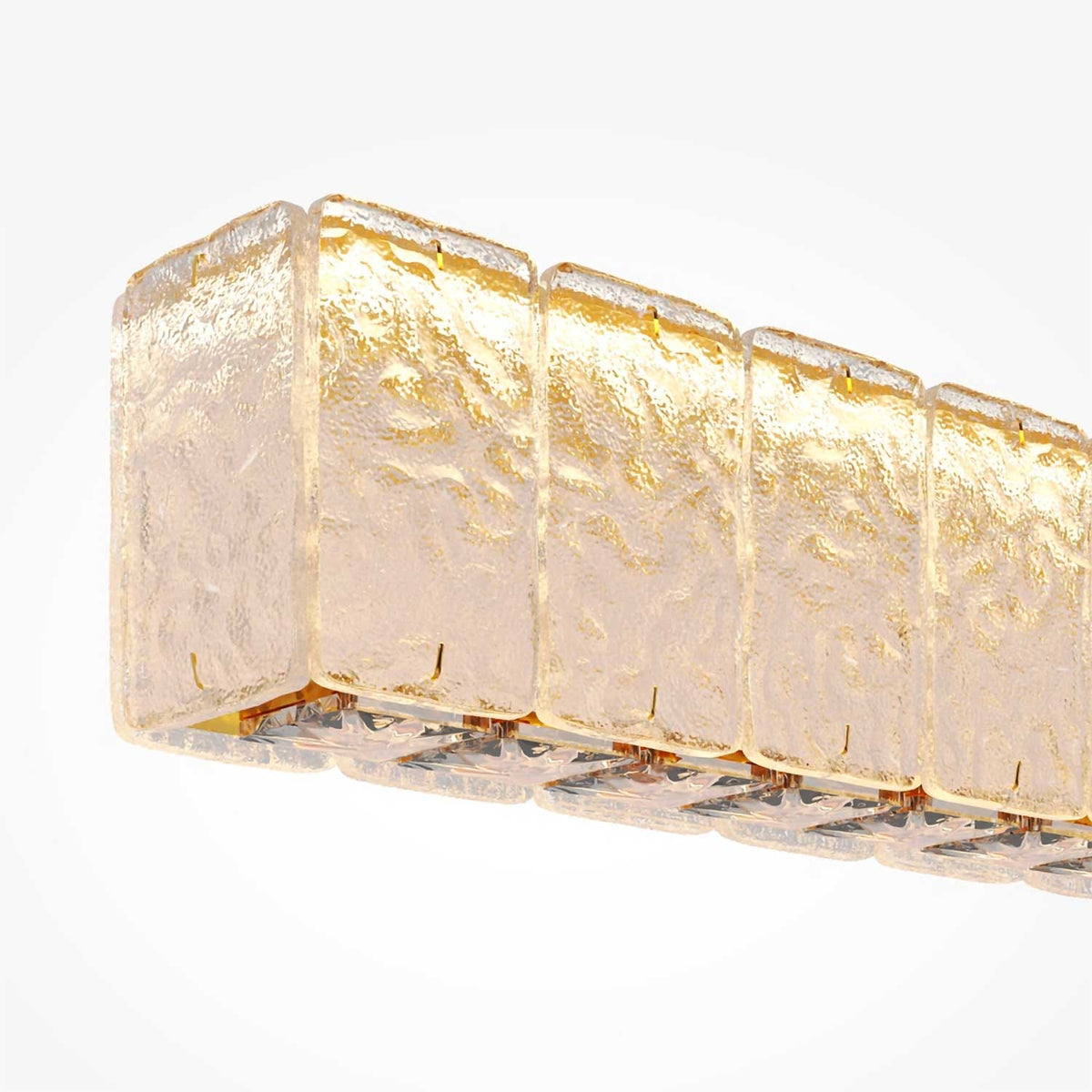 Majesty - Suspension LED linéaire en verre cristal K9 et métal, style art déco