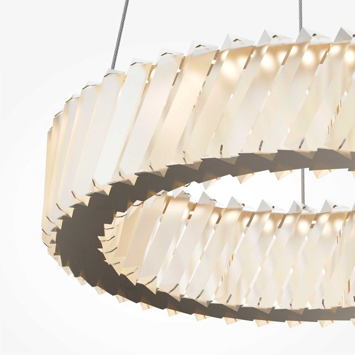 Cilia - Suspension LED en verre et métal, style art déco