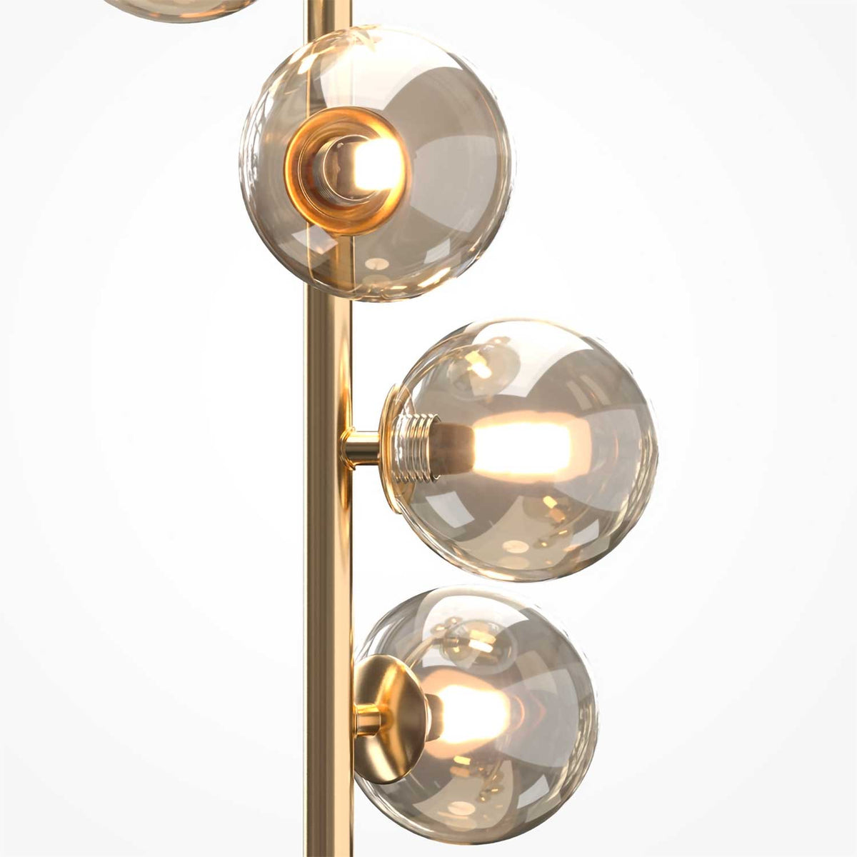 Dallas - Lampadaire en verre soufflé et métal, style contemporain