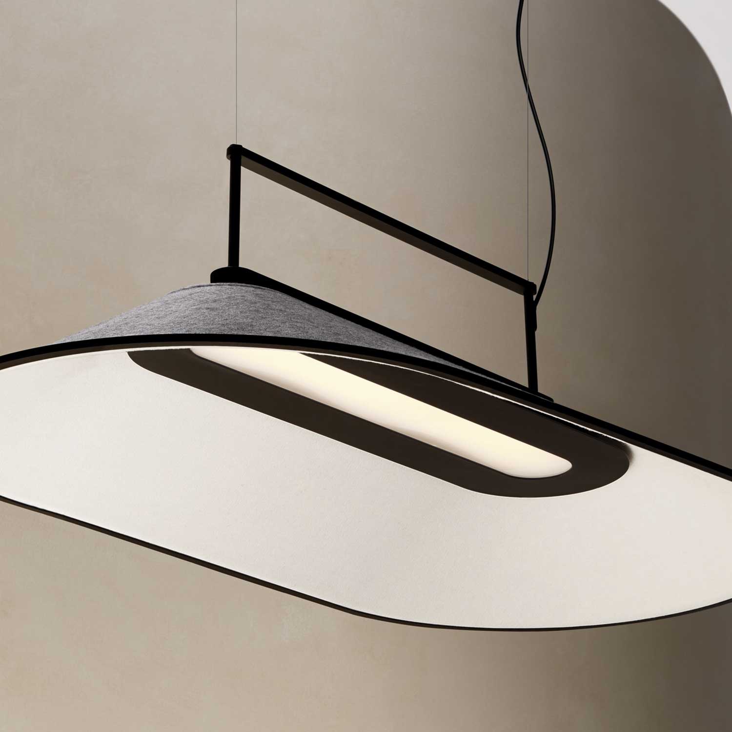 Shoemaker - Suspension acoustique LED pour bureau