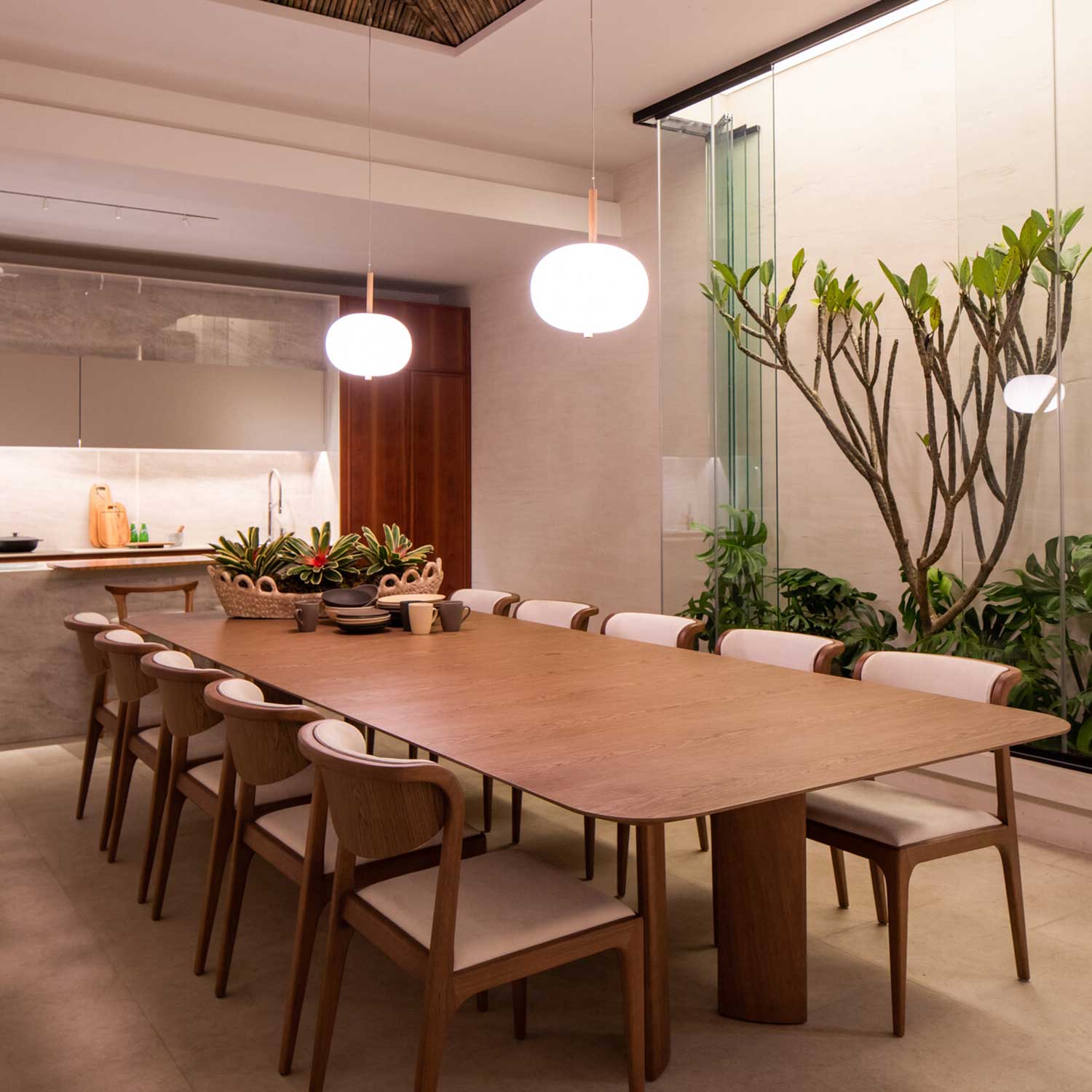 Ilargi - Sospensione LED in vetro design moderno per cucina
