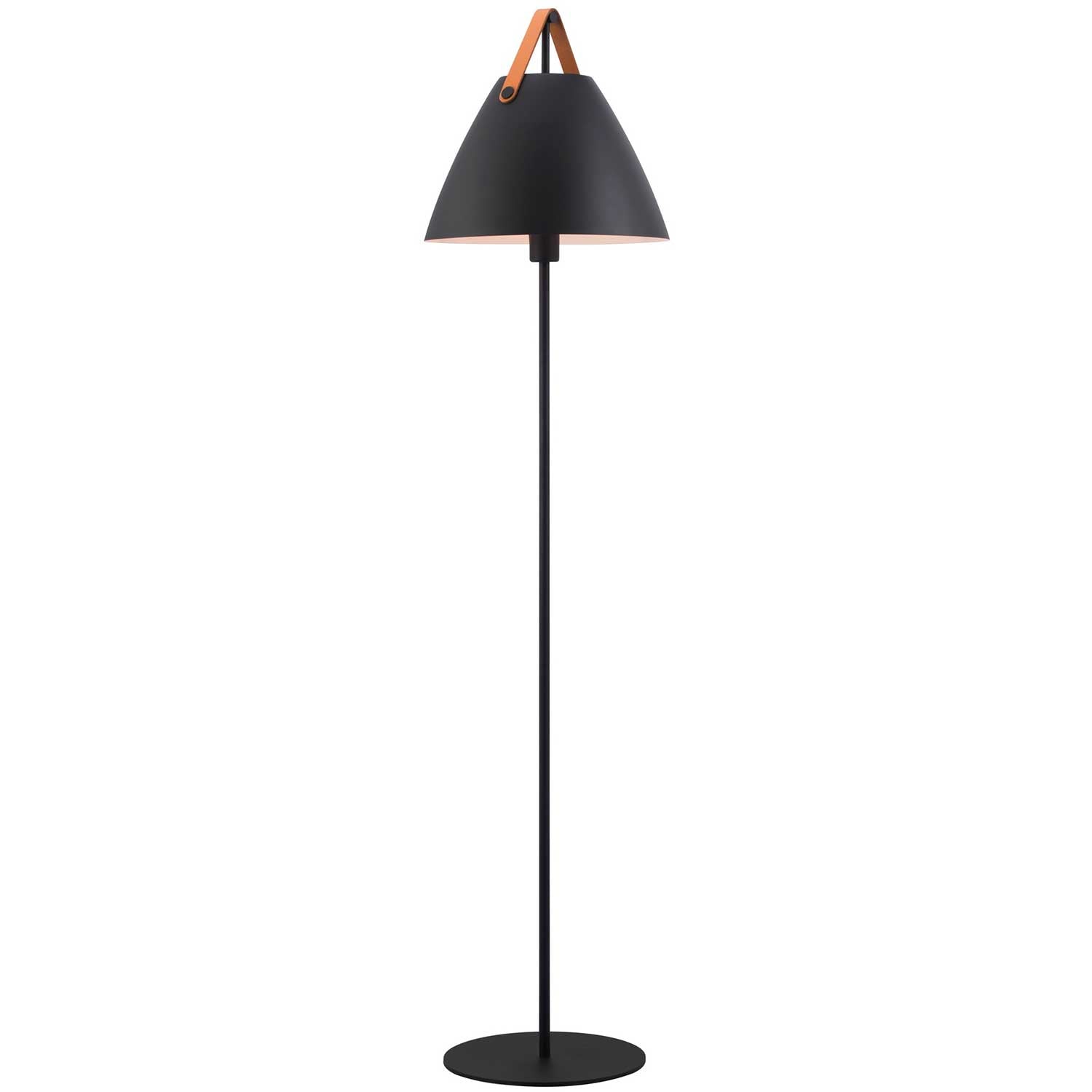 Strap - Lampadaire en acier et cuir pour salon style scandinave