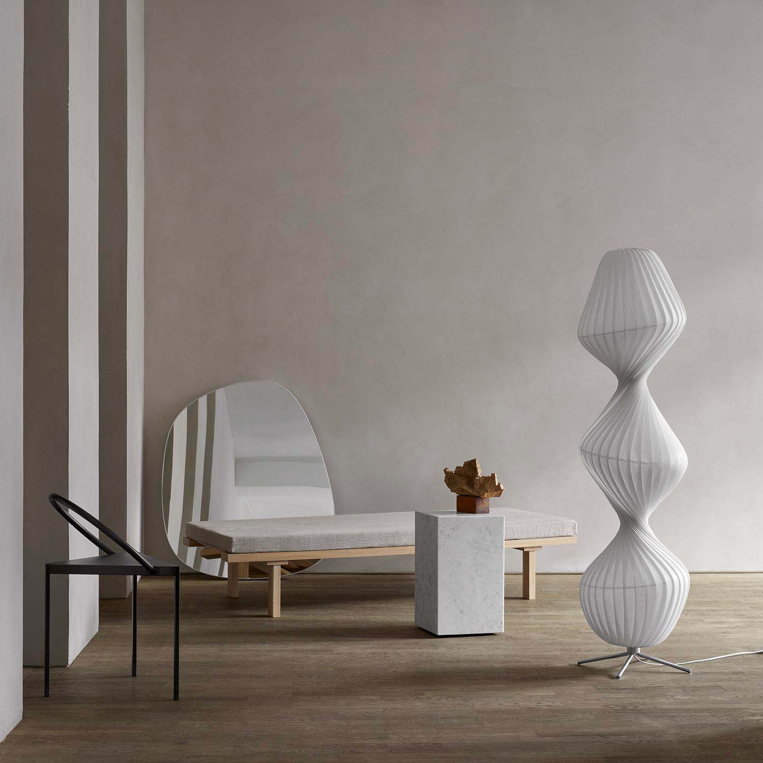 TR33 - Designer twisted paper slat floor lamp