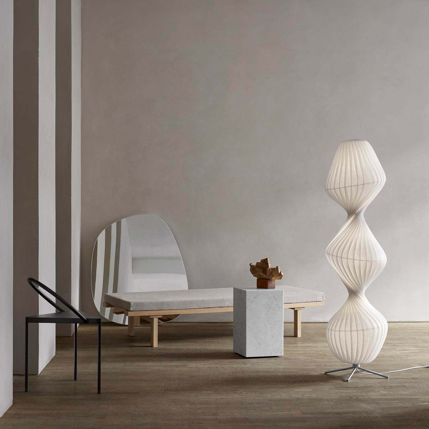 TR33 - Designer twisted paper slat floor lamp