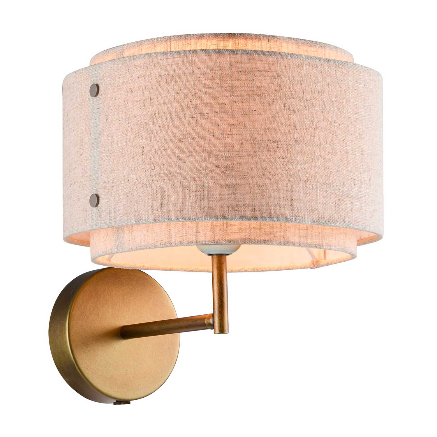 Takai - Goldene Wandlampe mit Leinen für zeitgenössisches Schlafzimmer