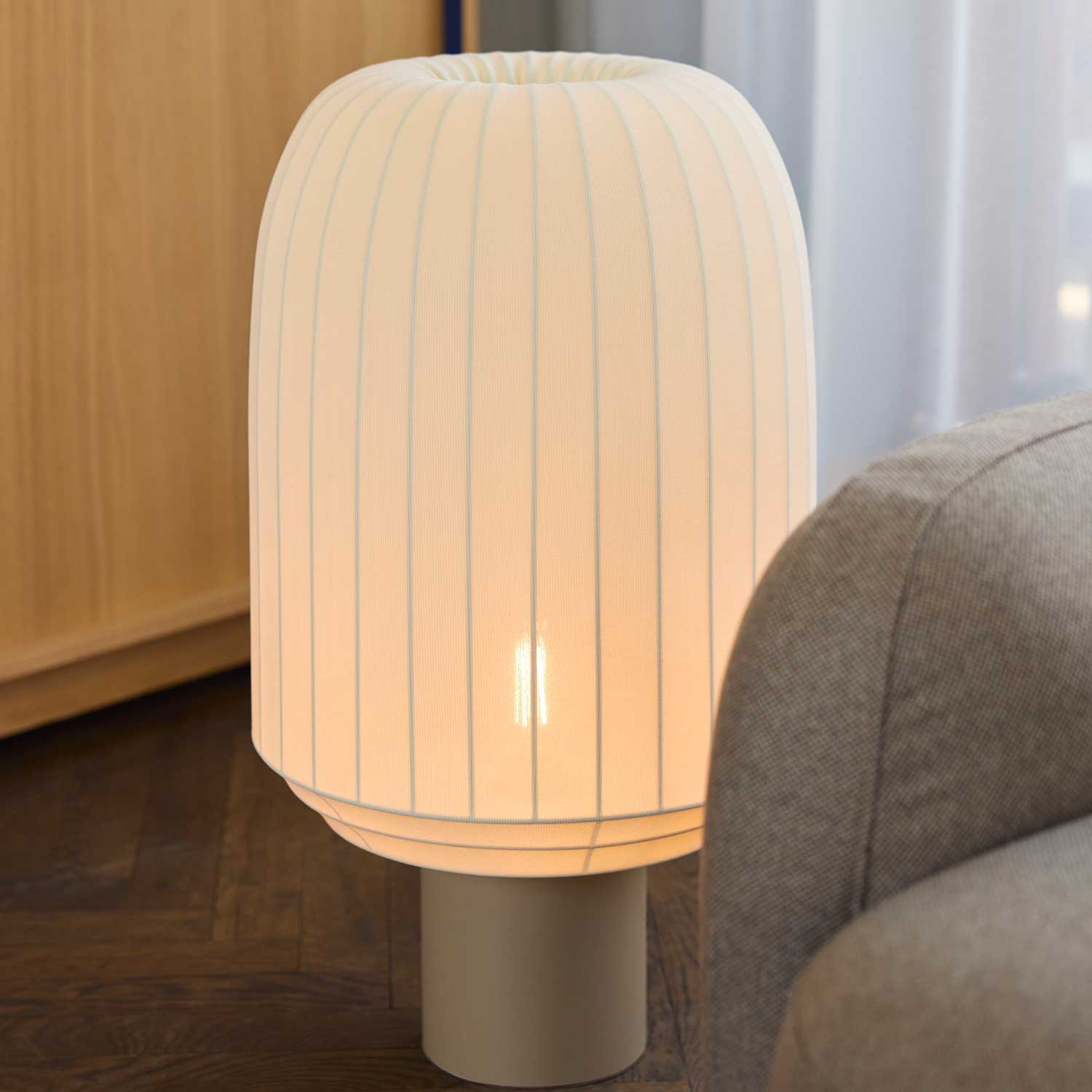 Tradition - Lampadaire de salon en tissu design japandi