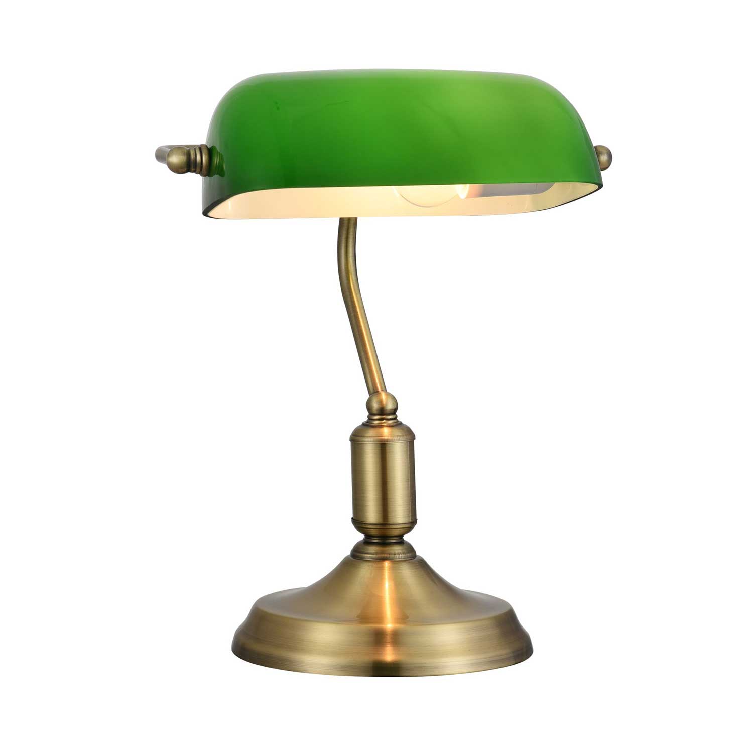 Kiwi - Lampe de bureau vintage verte et laiton