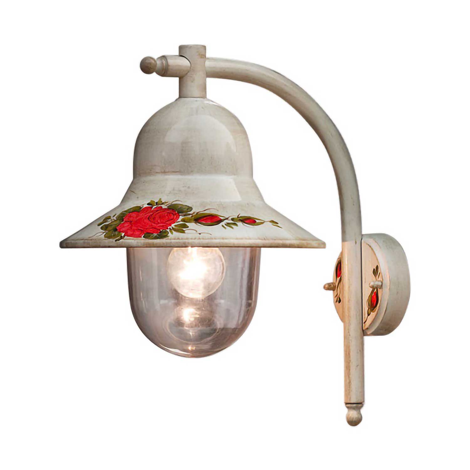 Imperia - Applique murale extérieur céramique blanche et fleurs