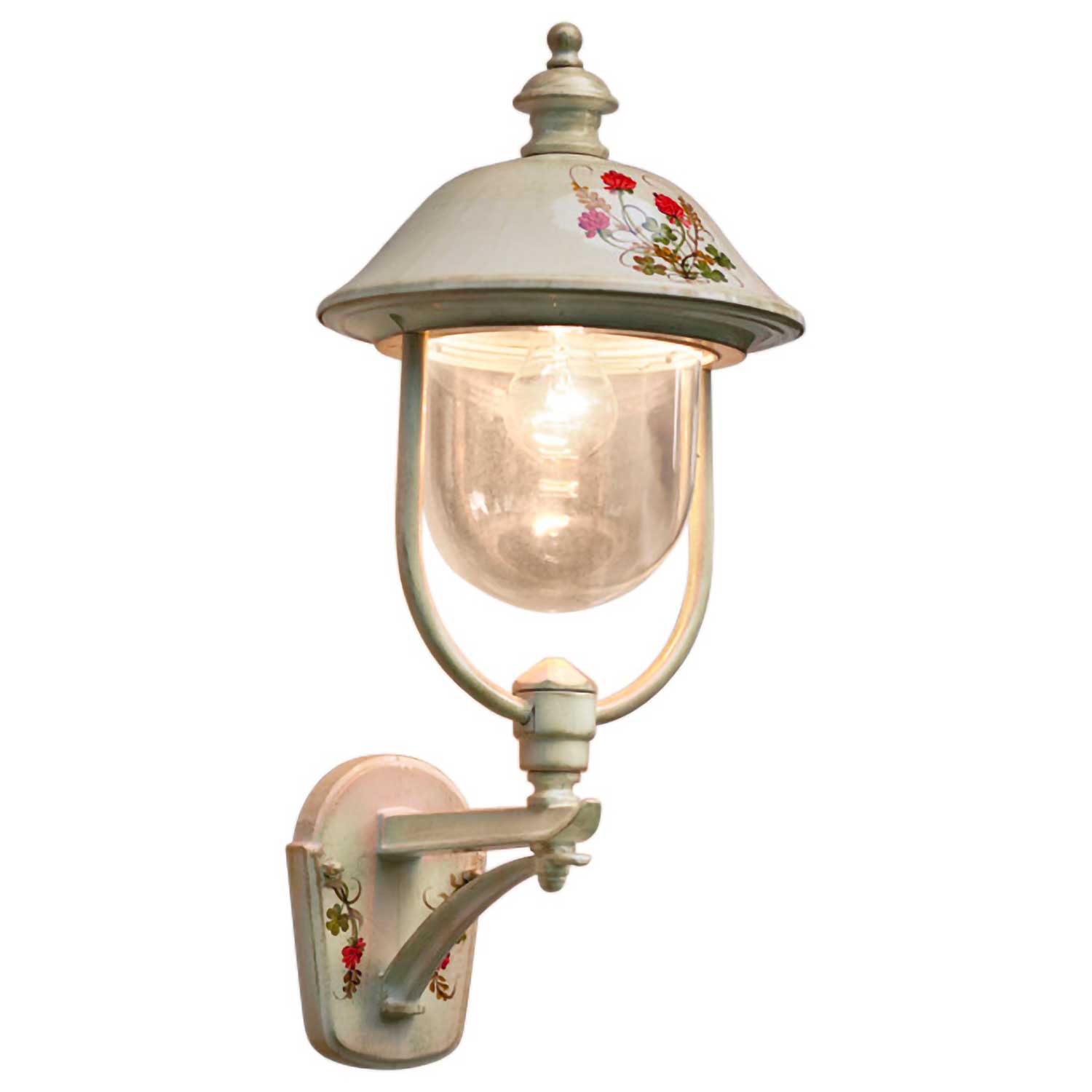 Bari - Applique murale blanche extérieure style baroque