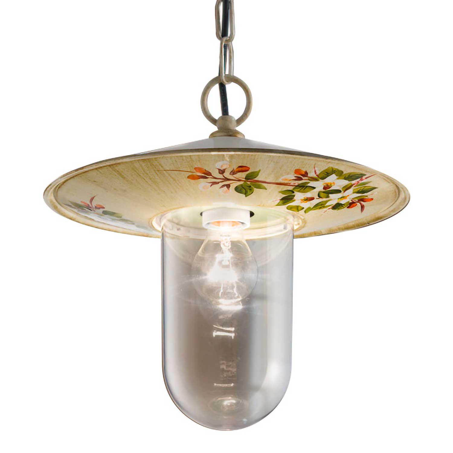 Genova - Suspension d'extérieure en céramique blanche fleurie