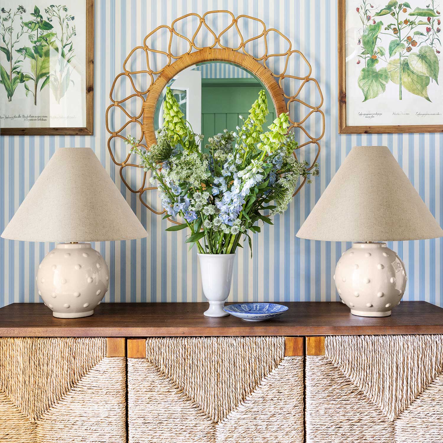 Annabelle - Nachttischlampe aus Keramik im Vintage-Design