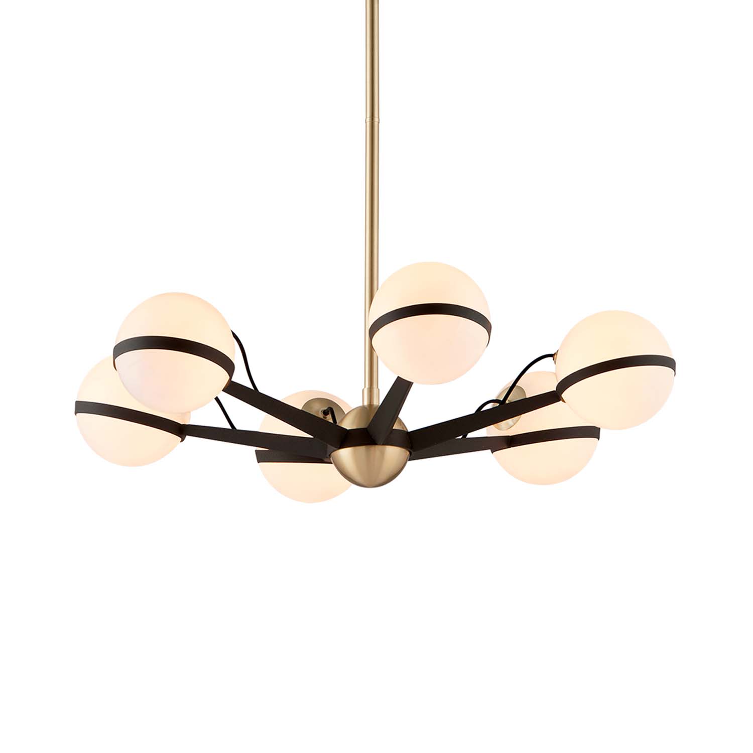 ACE - Lustre en bronze avec boules en verre vintage