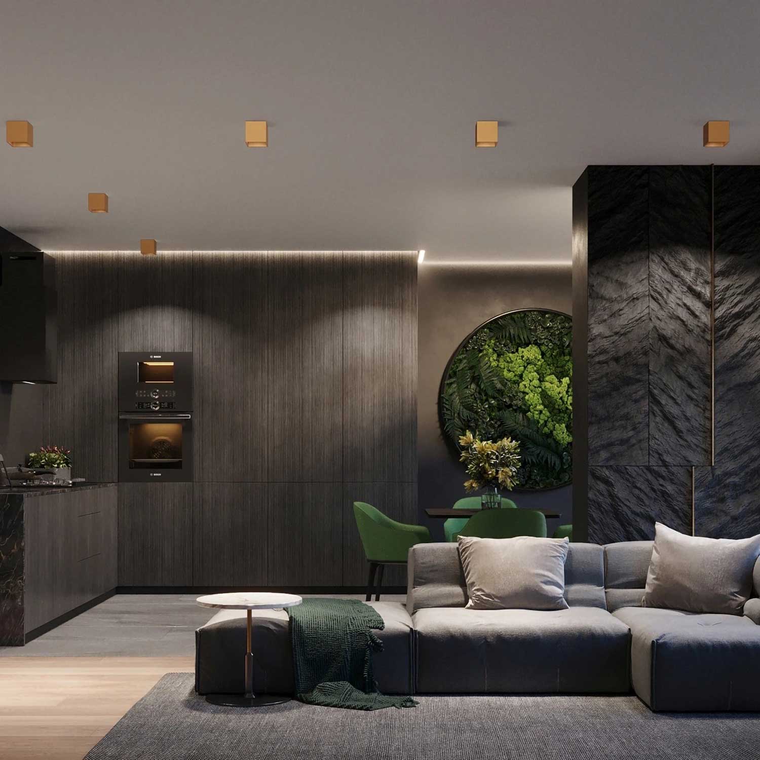 Adhil - Quadratischer Aufbaustrahler aus Stahl modernes Design