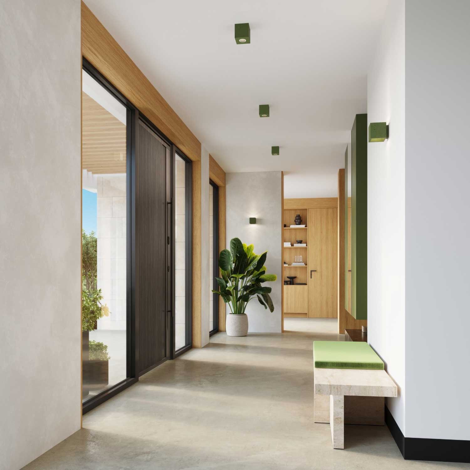 Adhil - Spot en saillie carré en acier design moderne