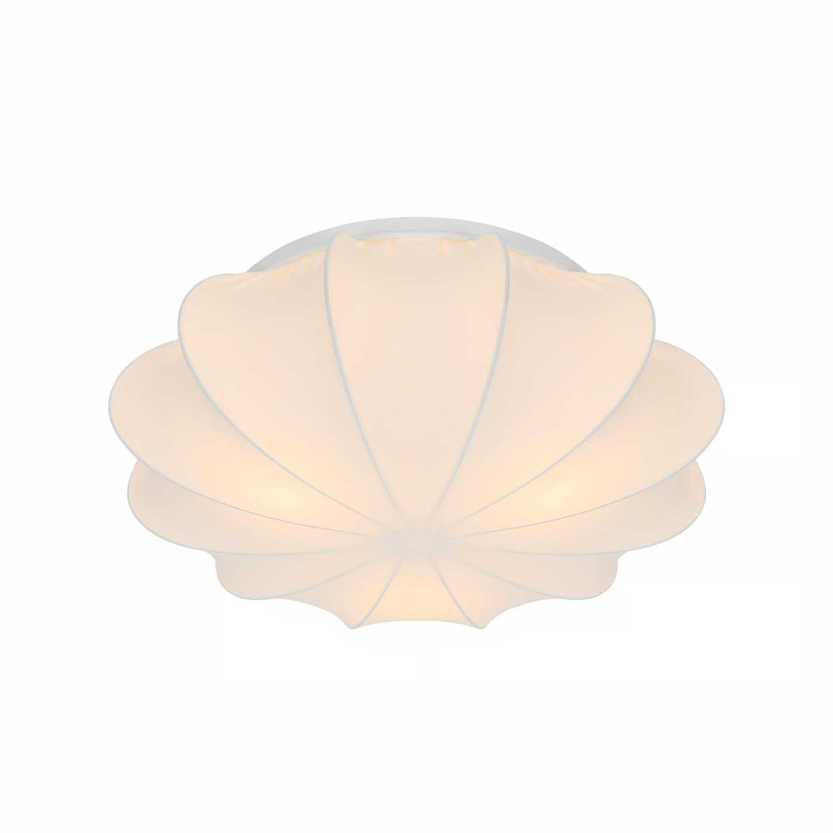 Aeron - Plafonnier en tissu blanc et métal à lumière diffuse, style scandinave