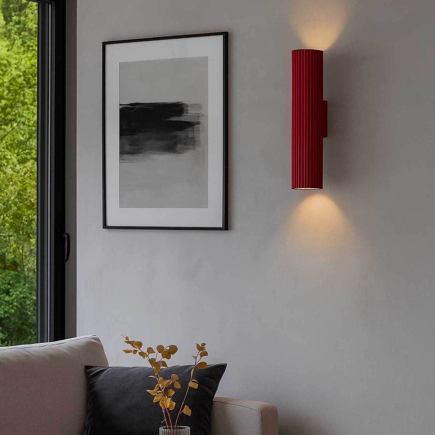 Alga - Applique murale LED en acier cannelé pour chambre