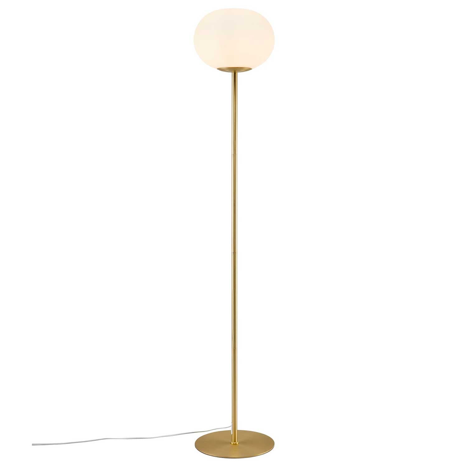 Alton - Lampadaire en acier et verre pour salon moderne