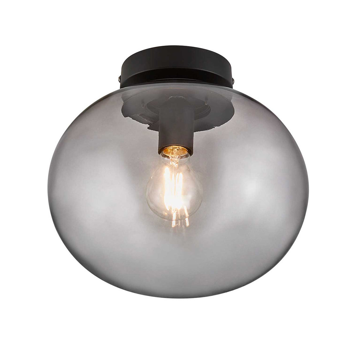 Alton - Plafonnier en verre soufflé et métal, style Art déco contemporain