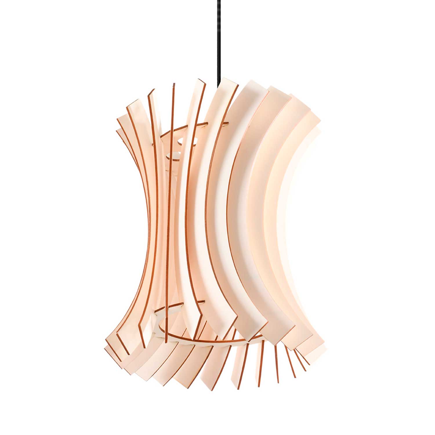 Alya - Suspension en lames de bois design pour salon moderne