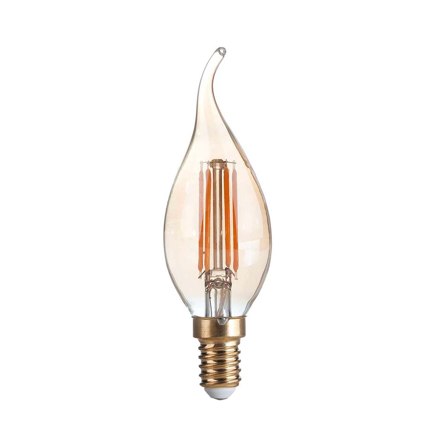 Lot de 10 ampoules E14 LED flamme filament ambré