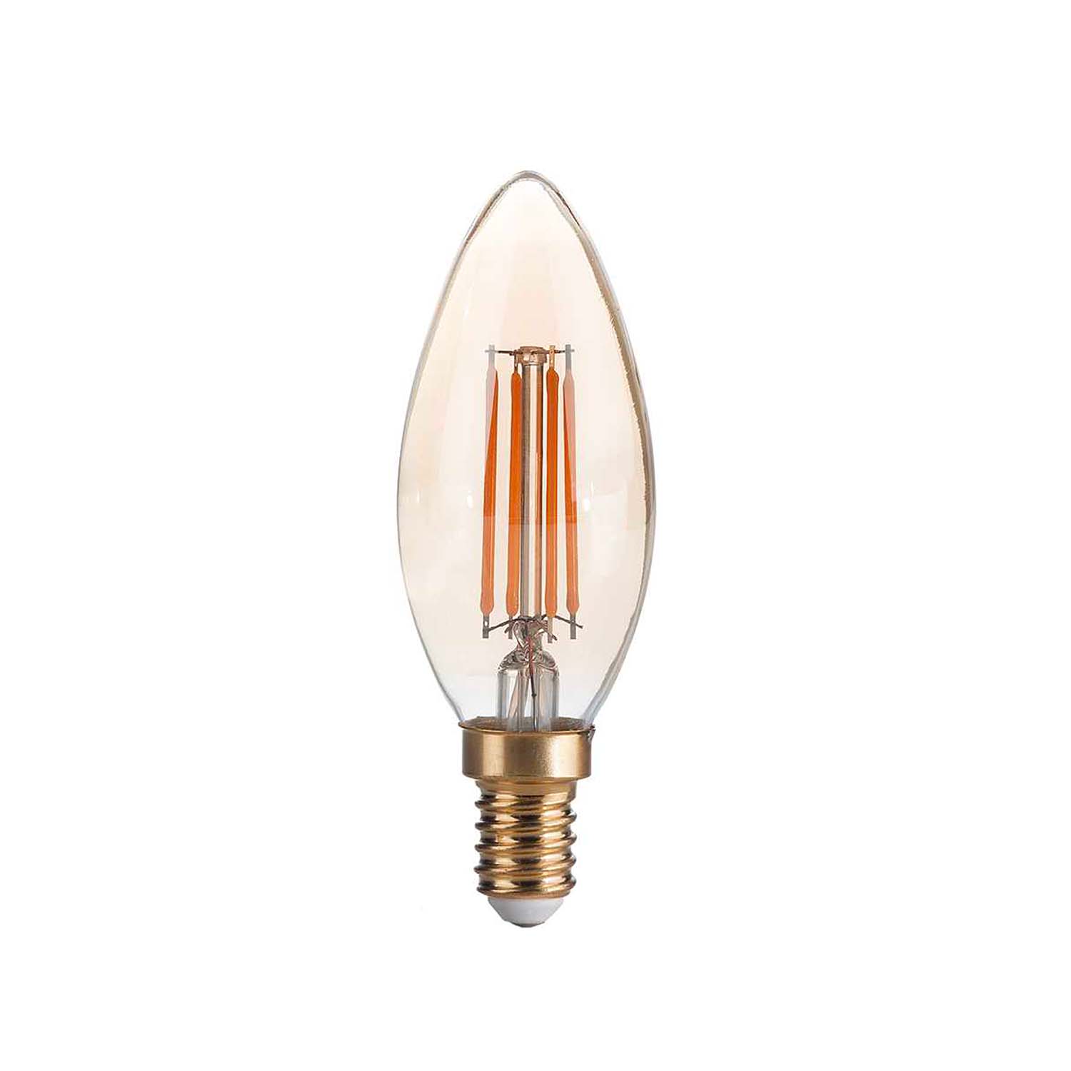 Lot de 10 ampoules E14 LED ovales ambré filament