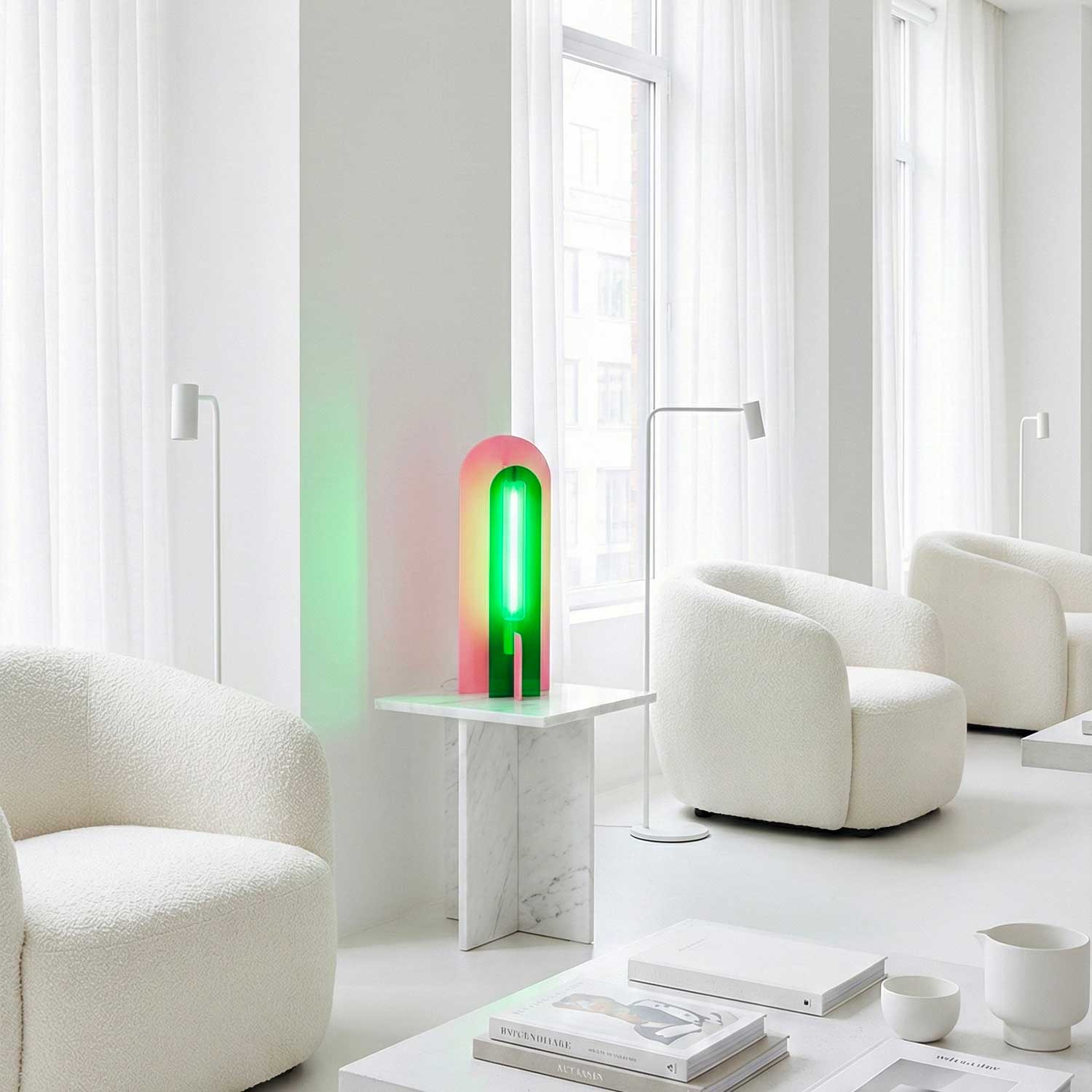 Andy - Lampe de table multicolore pour salon éclectique