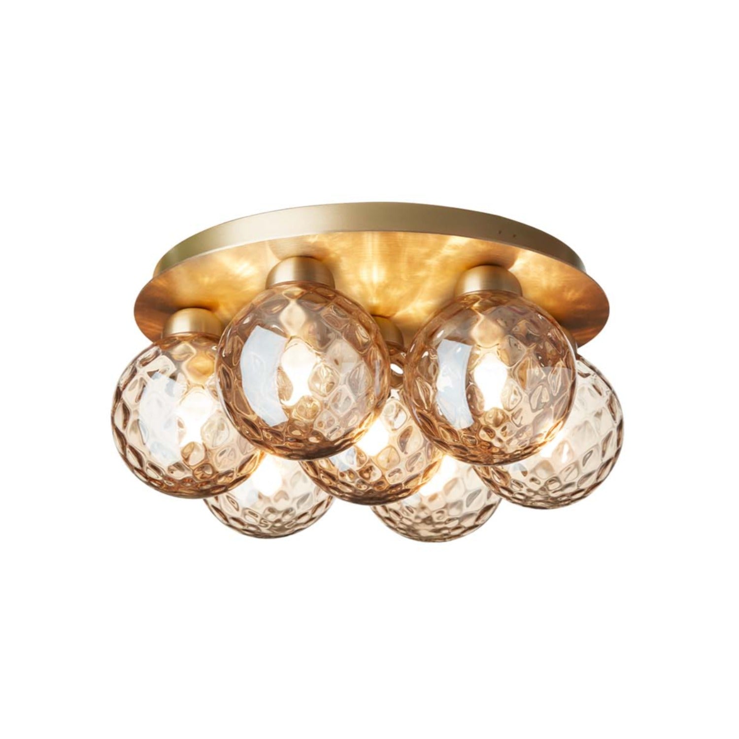 APIALES 7 - Vintage style golden glass ceiling light